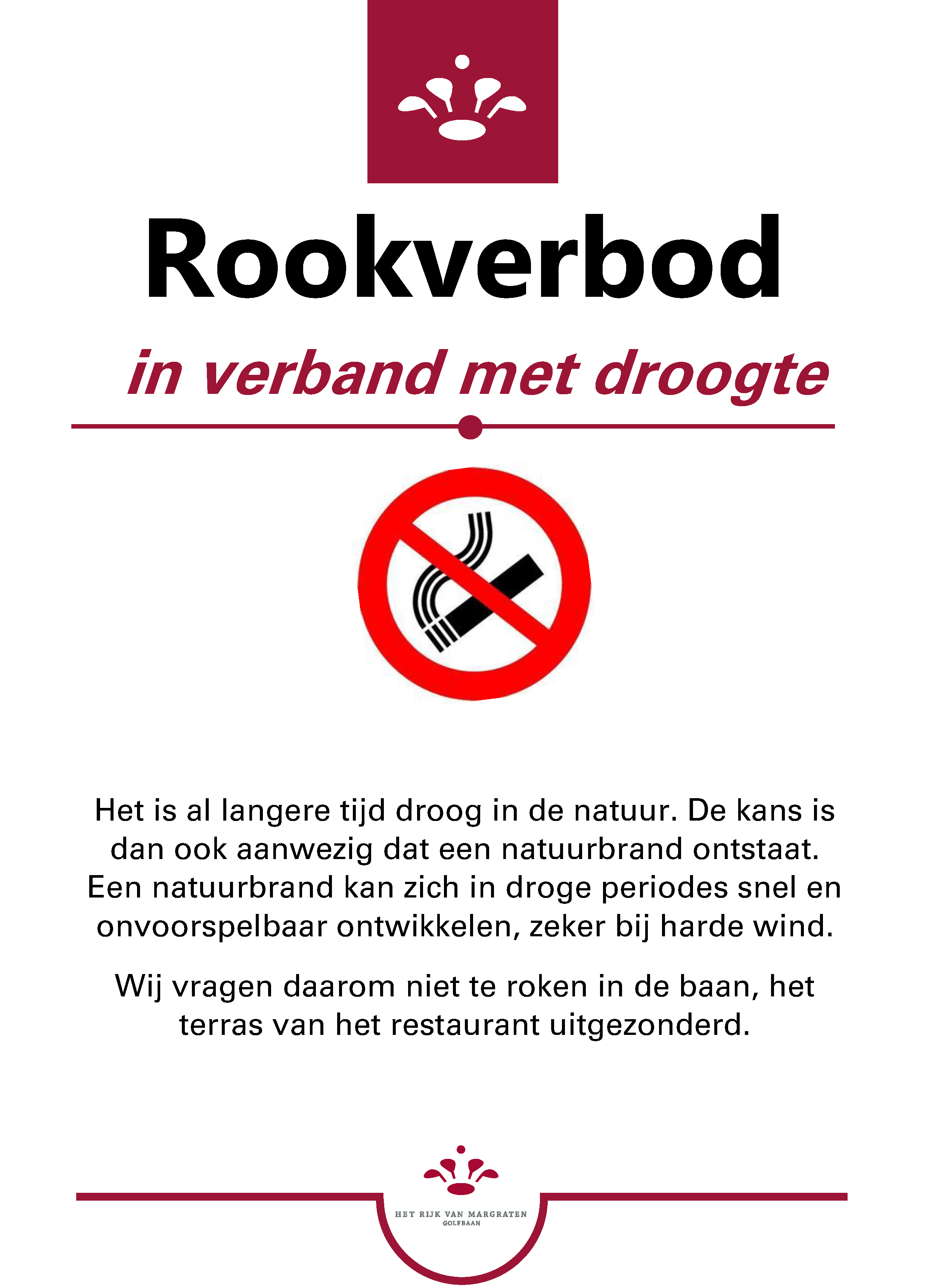 Publiek nieuws Rookverbod in verband met de droogte het